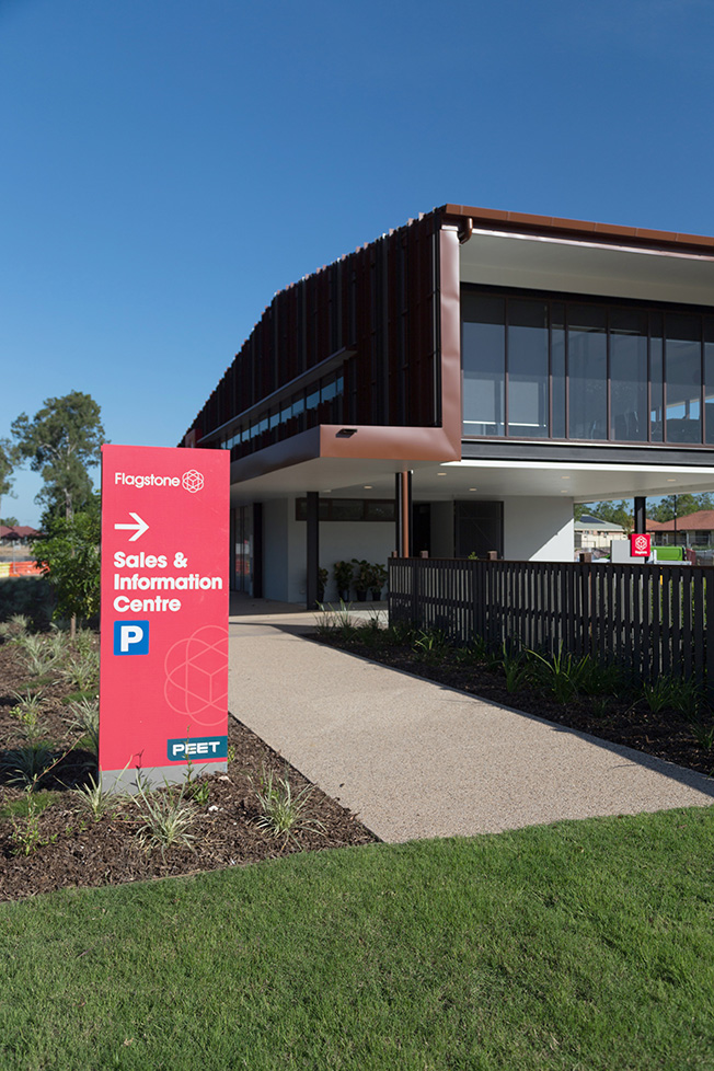 Flagstone Jimboomba Sales Office Gold Coast Signwriter Bremner Signs
